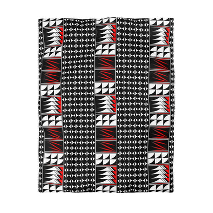 Blessed Feathers in Red Microfiber Duvet Cover