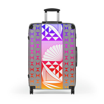 Rainbow Sunrise on Silver Suitcases