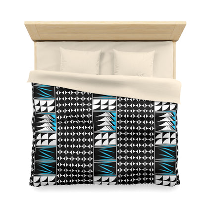 Blessed Feathers in Turquoise Microfiber Duvet Cover