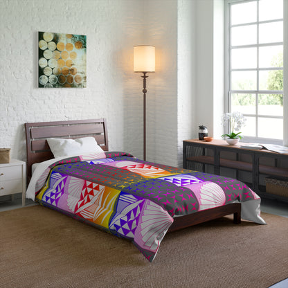 Rainbow Sunrise in Gray Comforter