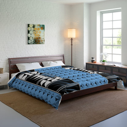 Southwest Feather Blessing on Light Blue Comforter