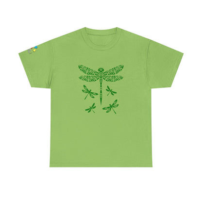 Native Dragonfly in Green Gildan Unisex Tee