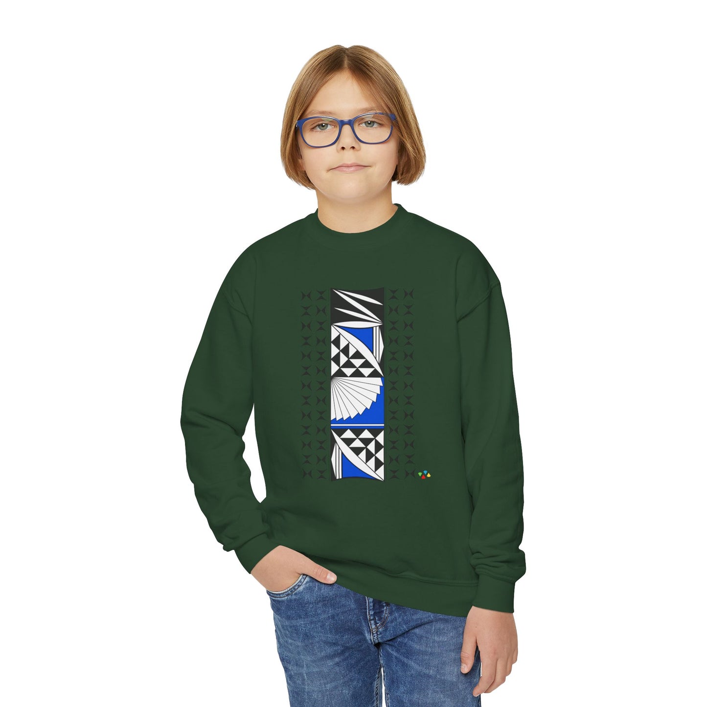 Southwest Sunrise in Blue Youth Crewneck Sweatshirt