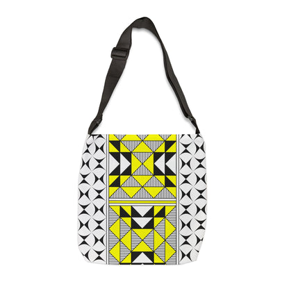 Yellow Native Sacred Mountains Adjustable Tote Bag