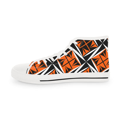 Sacred Winds in Orange High Top Sneakers