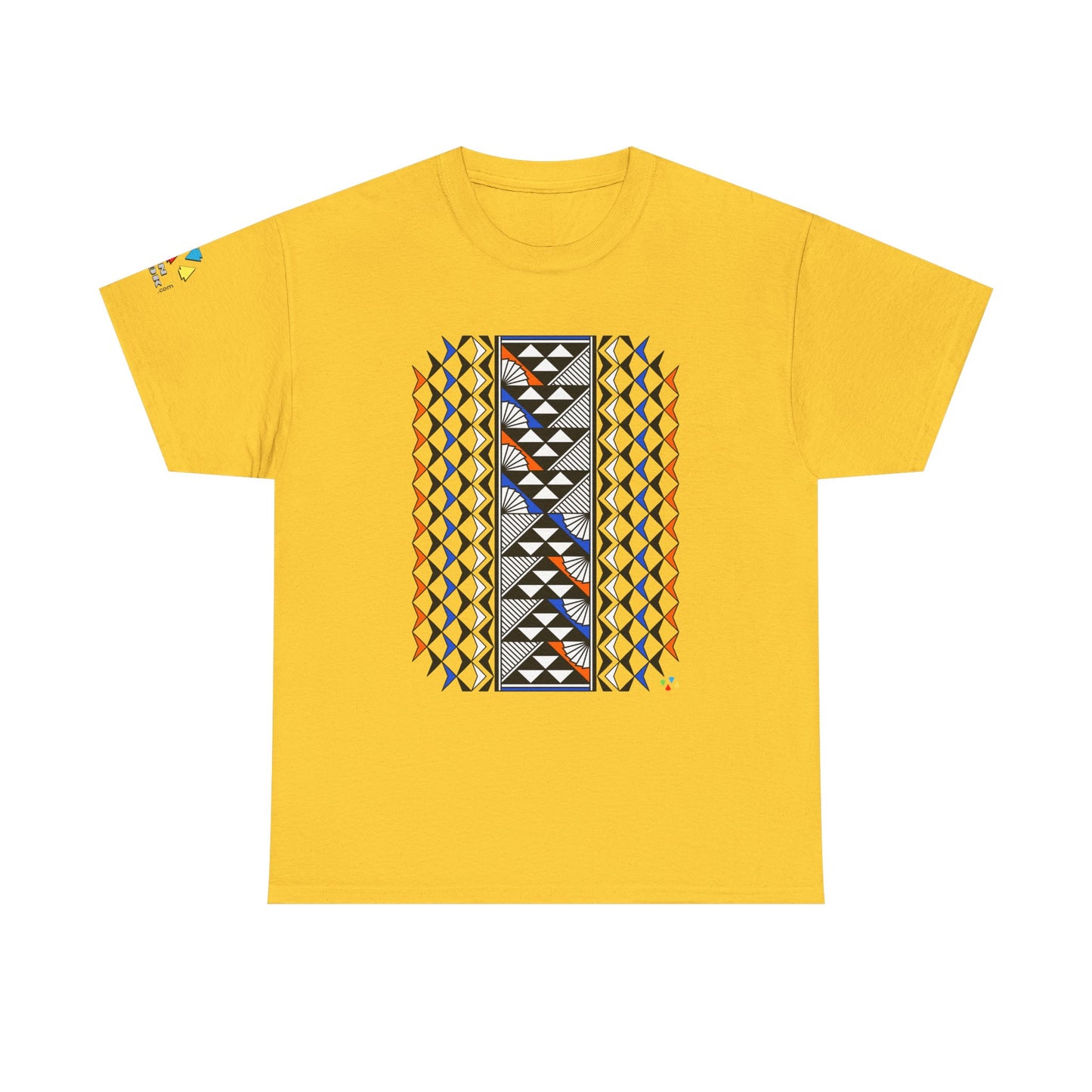 Sun and Rain in Orange/Blue Gildan Unisex Tee