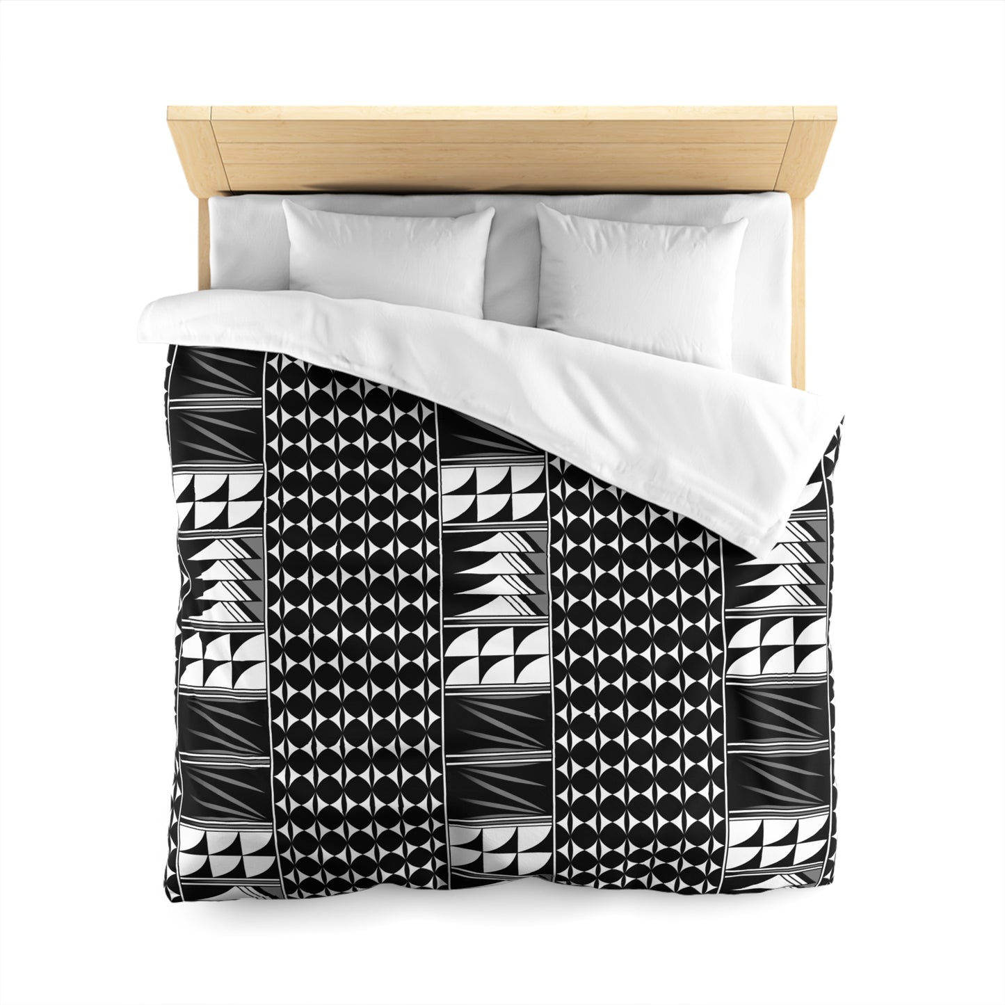 Blessed Feathers in Gray Microfiber Duvet Cover