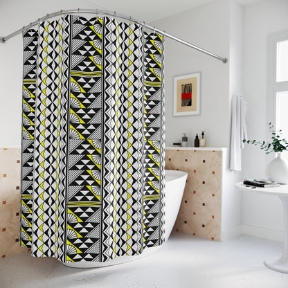 Southwest Rain and Sun in Yellow Shower Curtains