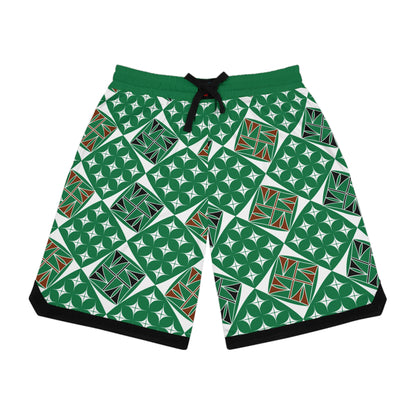 Sacred Universe in Green Basketball Rib Shorts