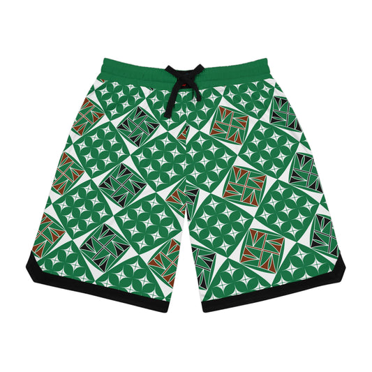 Sacred Universe in Green Basketball Rib Shorts