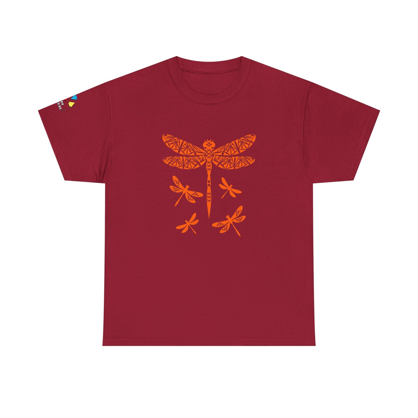 Native Dragonfly in Orange Gildan Unisex Tee