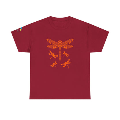 Native Dragonfly in Orange Gildan Unisex Tee