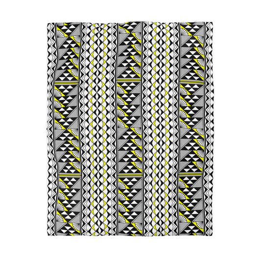 Sun and Rain in Yellow Microfiber Duvet Cover