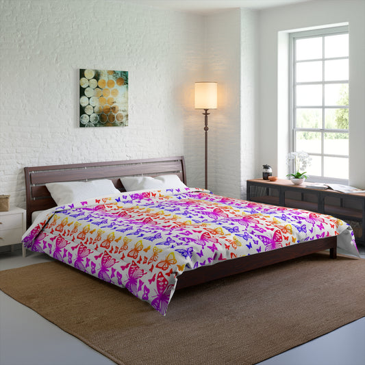 Native Butterflies on White Comforter