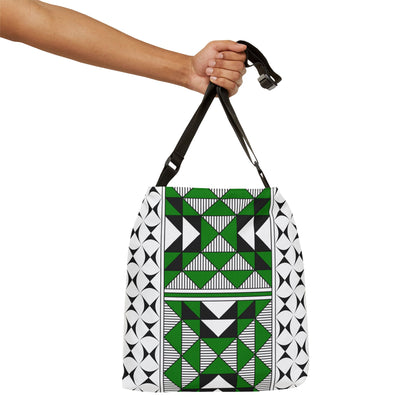 Green Native Sacred Mountains Adjustable Tote Bag
