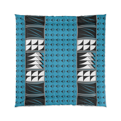 Southwest Feather Blessing on Turquoise Comforter
