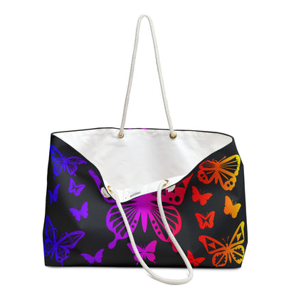 Rainbow Butterfly Burst Weekender Bag