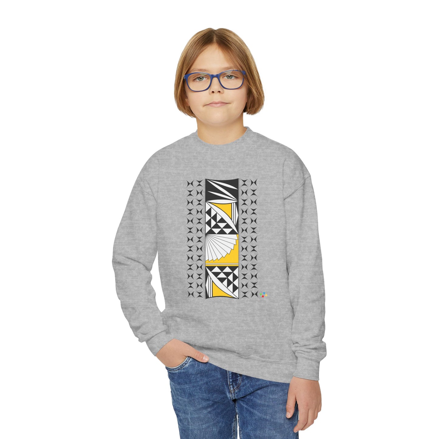 Southwest Sunrise in Yellow Youth Crewneck Sweatshirt