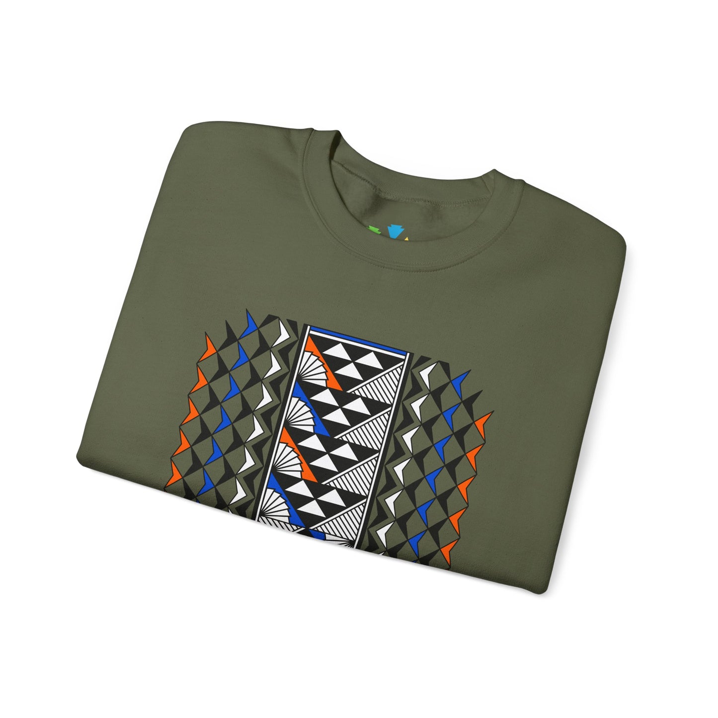 Sun and Rain in Blue/Orange Unisex Sweatshirt