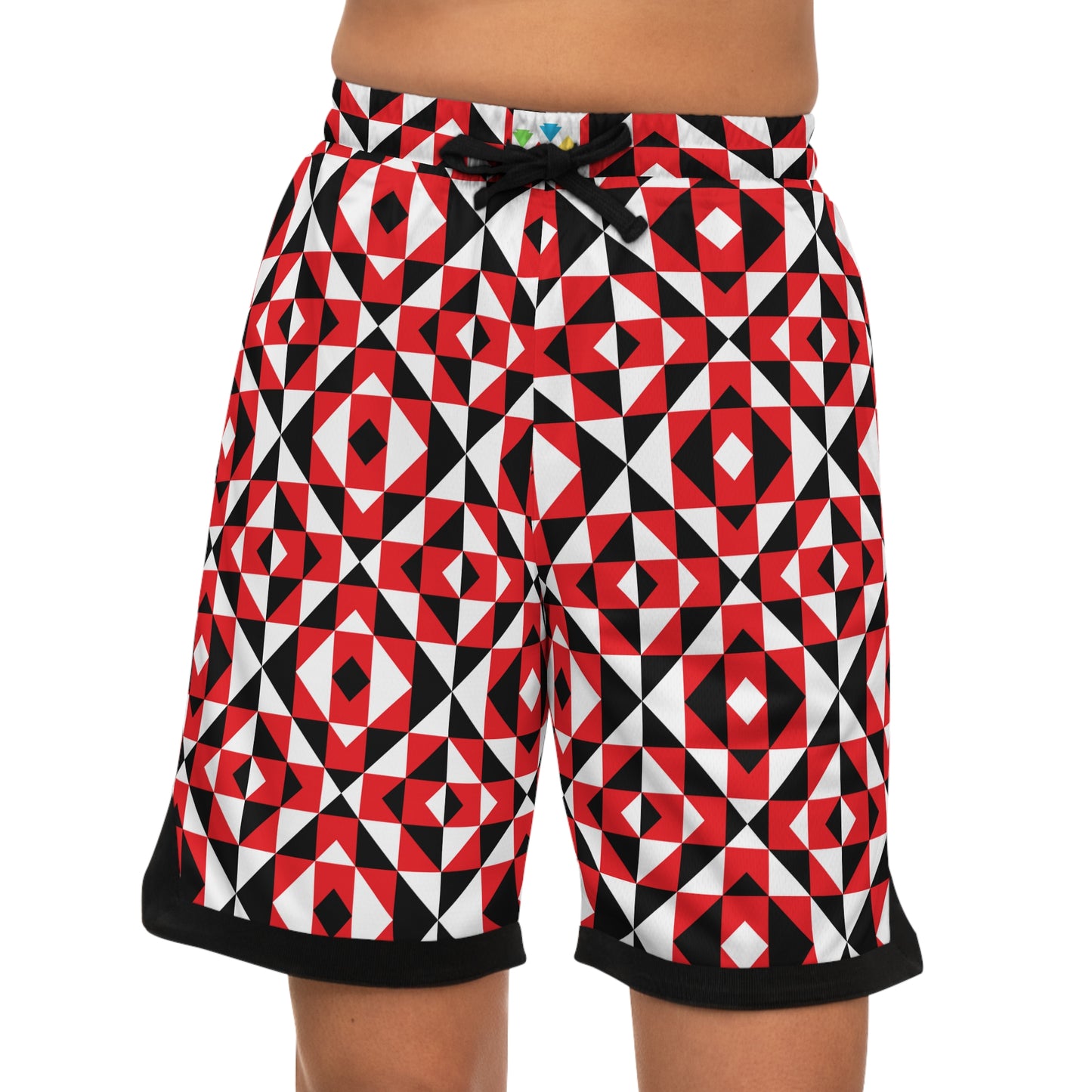 Red Sacred Mountains Basketball Rib Shorts