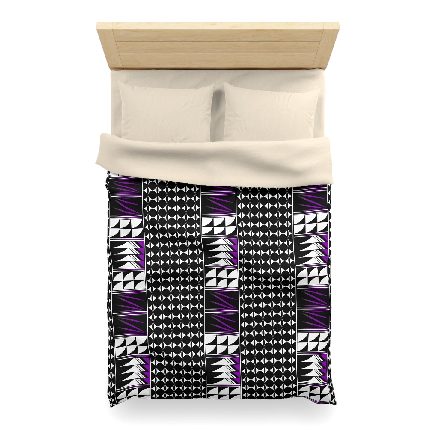 Blessed Feathers in Purple Microfiber Duvet Cover