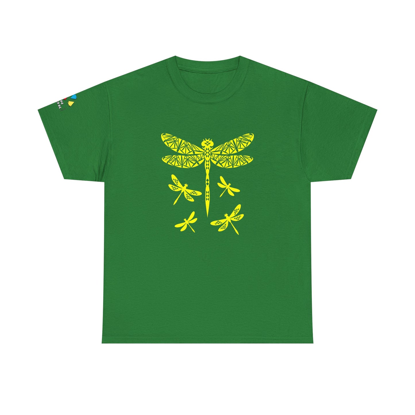 Native Dragonfly in Yellow Gildan Unisex Tee