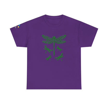 Native Dragonfly in Green Gildan Unisex Tee