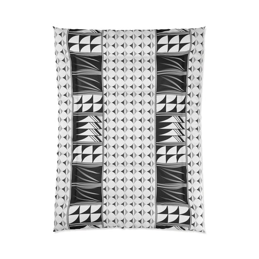 Southwest Feather Blessing on White Comforter