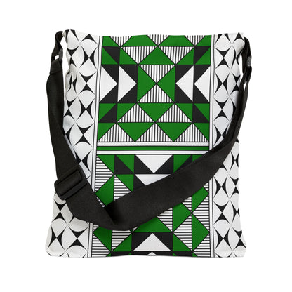 Green Native Sacred Mountains Adjustable Tote Bag