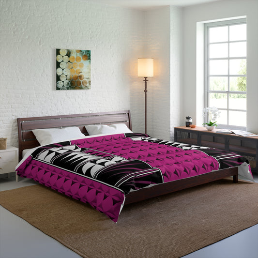 Southwest Feather Blessing on Pink Comforter