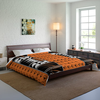 Southwest Feather Blessing on Light Orange Comforter