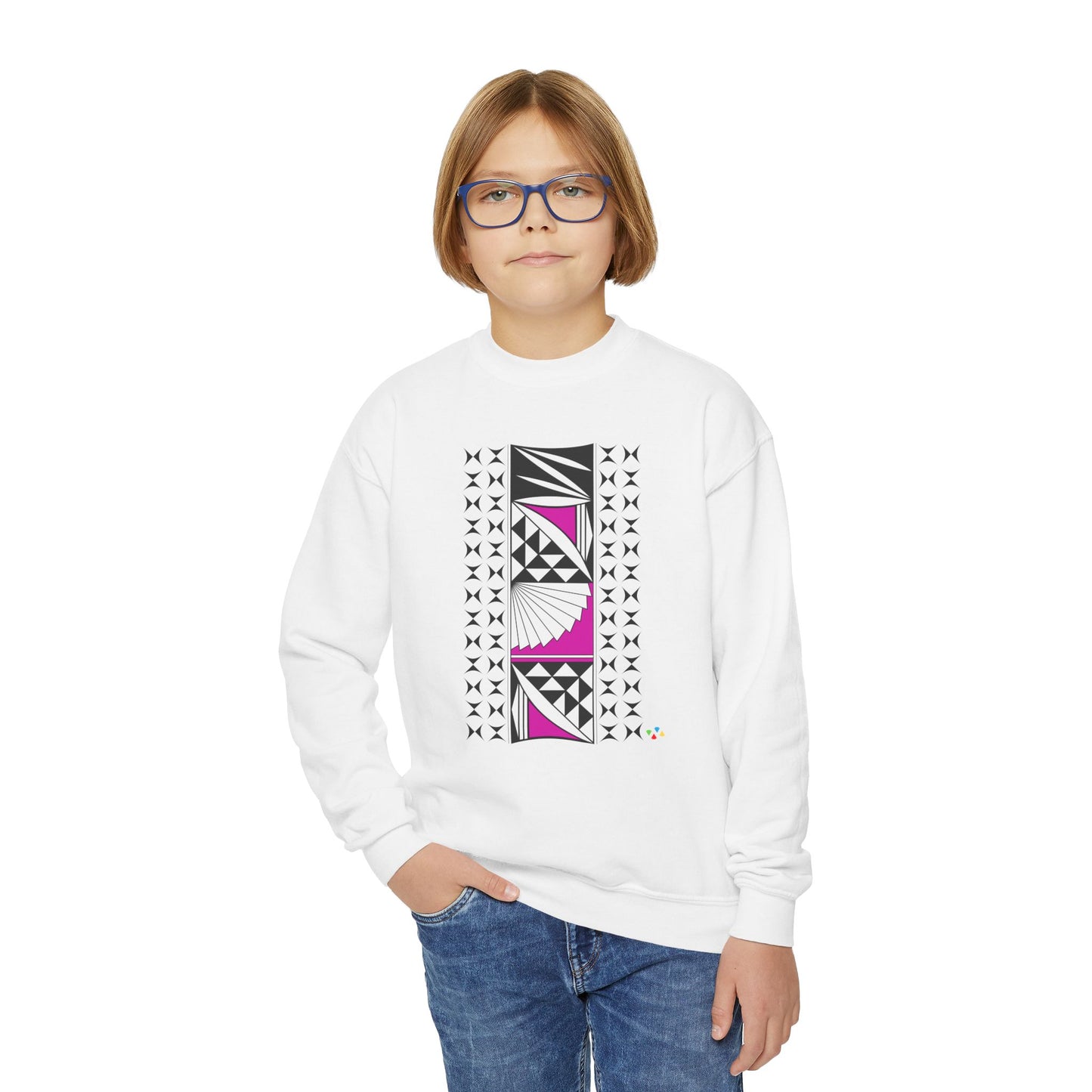 Southwest Sunrise in Pink Youth Crewneck Sweatshirt