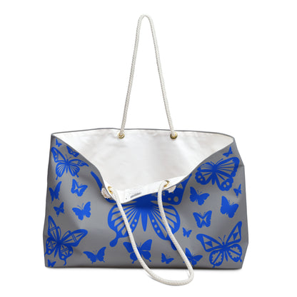Blue Butterfly Burst Weekender Bag