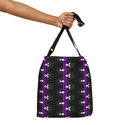 Native Stories in Purple/Black Adjustable Tote Bag