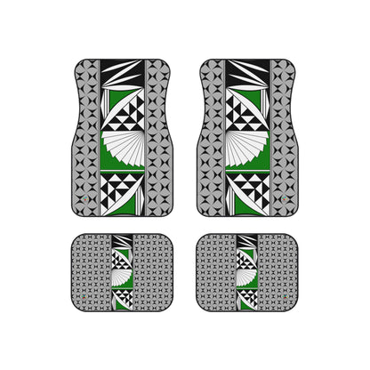 Southwest Sunrise in Green Car Mats (Set of 4)