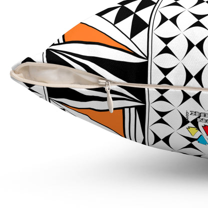 Southwest Sunrise in Orange Square Pillow