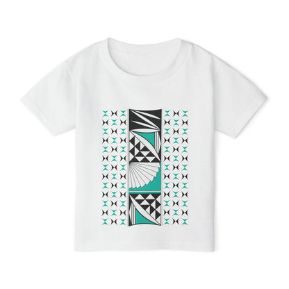 Aqua Southwest Sunrise Toddler T-Shirt - Modern Geometric Design