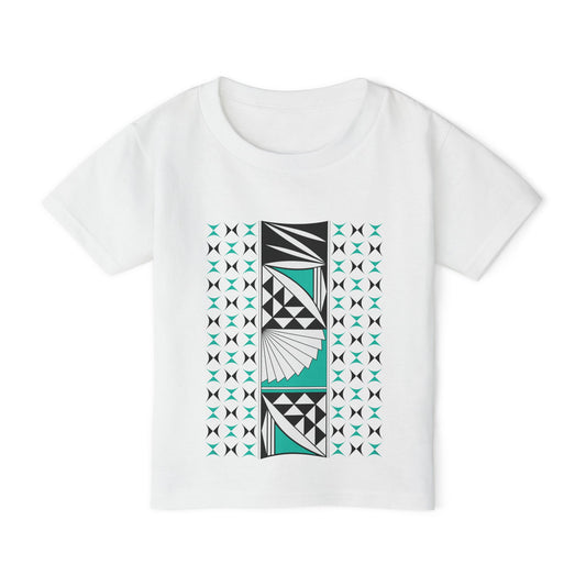Aqua Southwest Sunrise Toddler T-Shirt - Modern Geometric Design