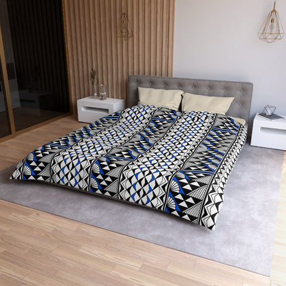 Sun and Rain in Blue Microfiber Duvet Cover