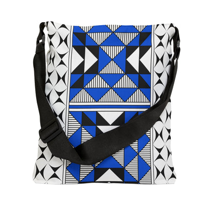 Blue Native Sacred Mountains Adjustable Tote Bag