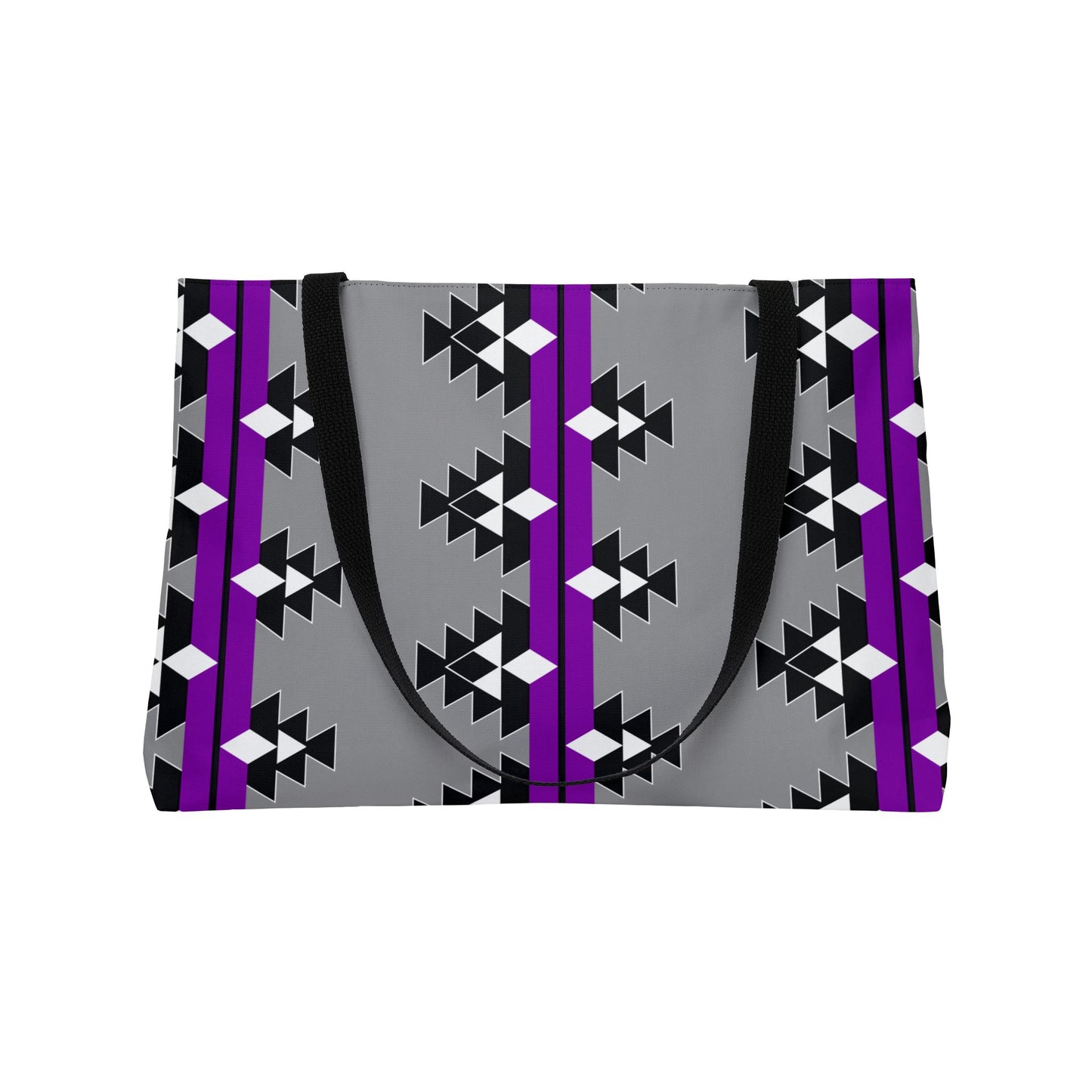 Native Woven Stories in Purple Weekender Tote Bag