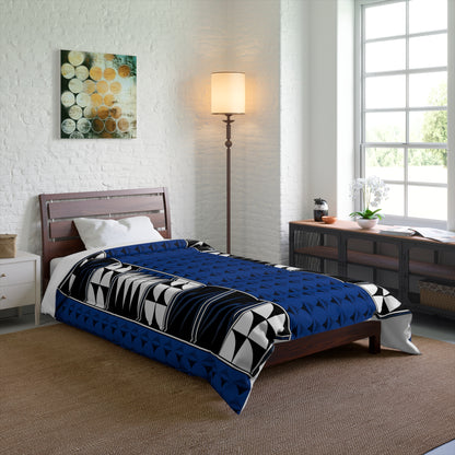Southwest Feather Blessing on Dark Blue Comforter