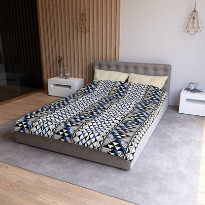 Sun and Rain in Blue Microfiber Duvet Cover