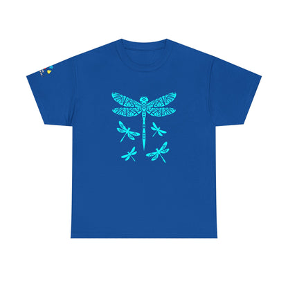 Native Dragonfly in Teal Gildan Unisex Tee