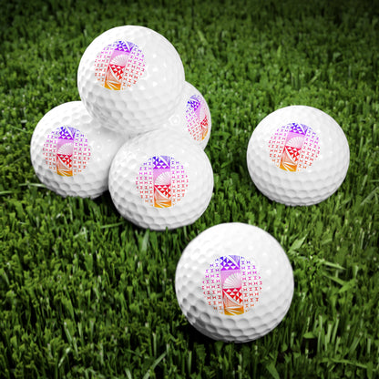 Rainbow Sunrise Golf Balls, 6pcs