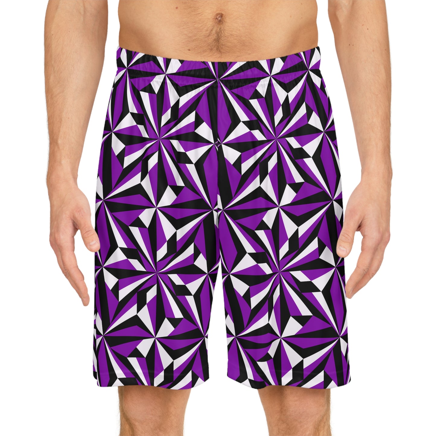 Desert Flowers in Purple Basketball Shorts