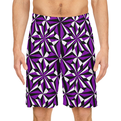 Desert Flowers in Purple Basketball Shorts