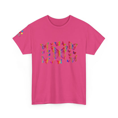 Metallic Rainbow Rain Butterflies Gildan Unisex Tee