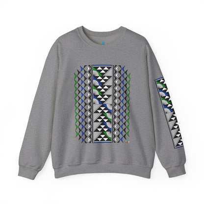 Sun and Rain in Green/Blue Unisex Sweatshirt