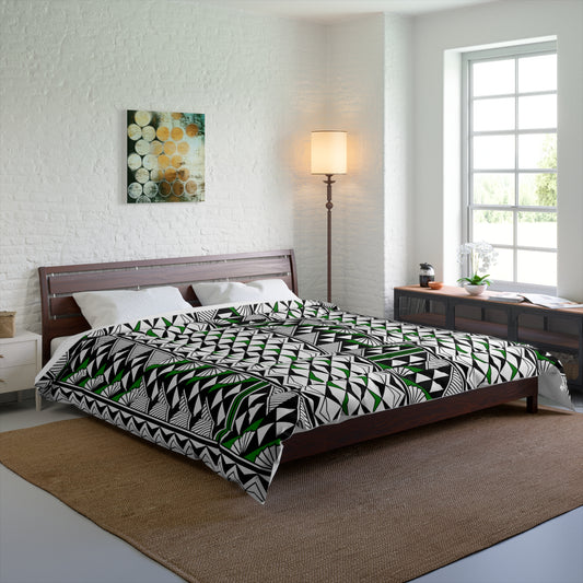 Southwest Rain and Sun in Green Comforter